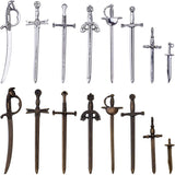 16pcs Alloy Swords Charms for DIY Bookmarks Jewelry Making, 2 Colors