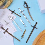 16pcs Alloy Swords Charms for DIY Bookmarks Jewelry Making, 2 Colors