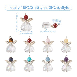 16pcs Natural Angel Pendants for Jewelry Making DIY Necklace Decor