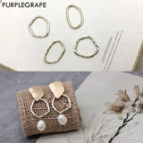 16pcs DIY Earrings Alloy Jewelry KC Accessories Irregular Round Oval Border