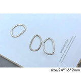 16pcs DIY Earrings Alloy Jewelry KC Accessories Irregular Round Oval Border