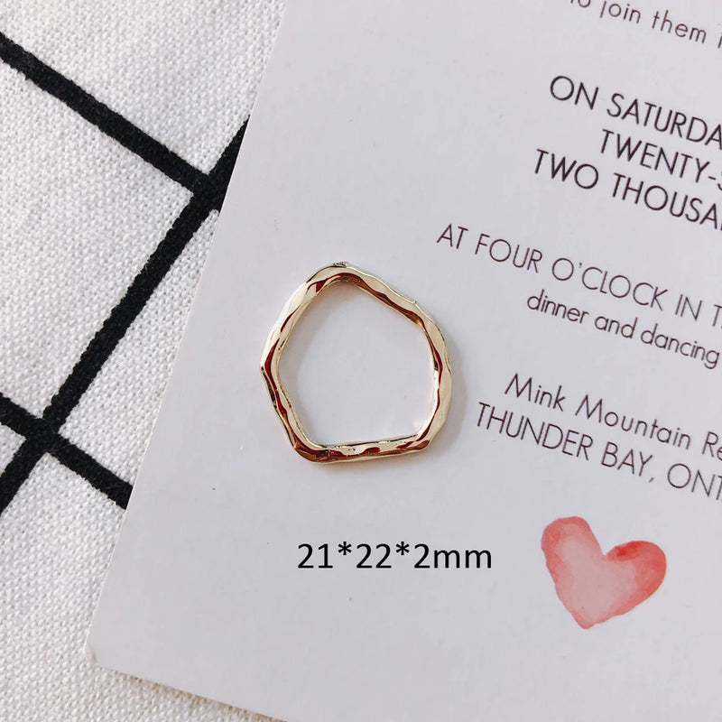 16pcs DIY Earrings Alloy Jewelry KC Accessories Irregular Round Oval Border