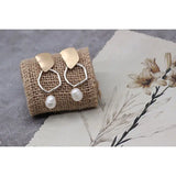 16pcs DIY Earrings Alloy Jewelry KC Accessories Irregular Round Oval Border