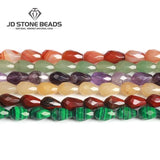 16pcs Gemstone Faceted Drop Rondelle Crystal Beads Loose Spacer Round Beads