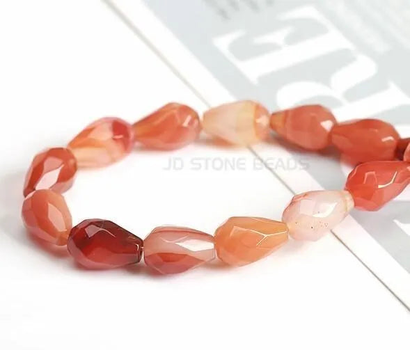 16pcs Gemstone Faceted Drop Rondelle Crystal Beads Loose Spacer Round Beads