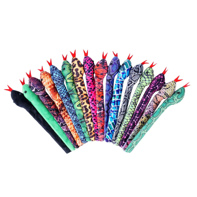16pcs Plush Snake Snap Bracelets Soft Toys Halloween Party Favors