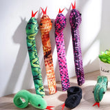 16pcs Plush Snake Snap Bracelets Soft Toys Halloween Party Favors
