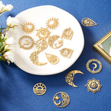 16pcs Sun Moon Stainless Steel Pendants 18K Plated Charms for DIY Jewelry