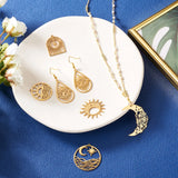 16pcs Sun Moon Stainless Steel Pendants 18K Plated Charms for DIY Jewelry