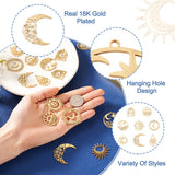 16pcs Sun Moon Stainless Steel Pendants 18K Plated Charms for DIY Jewelry