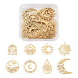 16pcs Sun Moon Stainless Steel Pendants 18K Plated Charms for DIY Jewelry