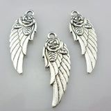 16pcs Tibetan Silver Angel Flower Wings Charms Pendants 11x31mm