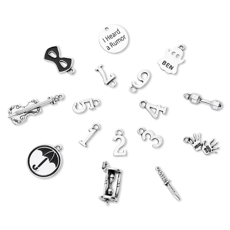 16pcs Umbrella Academy Charm Silver Plated Pendant for Jewelry Making