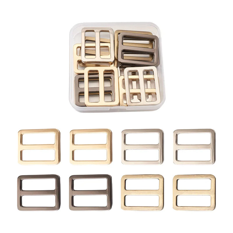 16pcs Alloy Slider Buckles for Leathercraft Bag Belt Jewelry