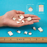 16pcs Electroplate Freshwater Shell Pendants Charms for DIY Jewelry