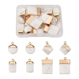 16pcs Electroplate Freshwater Shell Pendants Charms for DIY Jewelry