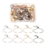 16pcs/box Brass Slider Extender Chains for DIY Bracelet Making Accessories