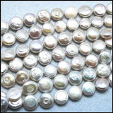 16pcs Freshwater Pearl Beads 12mm Coin Shape DIY Findings