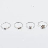 16pcs 925 Silver Nose Hoop Ring Flower Shape Body Jewelry