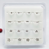 16pcs 925 Silver Nose Hoop Ring Flower Shape Body Jewelry