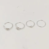 16pcs 925 Sterling Silver Nose Ring 22G Huggie Hoop Piercing Jewelry