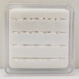 16pcs 925 Sterling Silver Nose Ring Huggie Earring 22G Body Jewelry