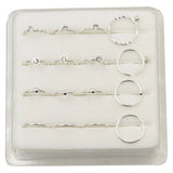 16pcs 925 Sterling Silver Nose Ring Huggie Earring 22G Body Jewelry