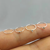 925 Sterling Silver Hoop Nose Ring 22G Huggie Tragus Earring Piercing Jewelry