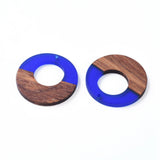 16pcs Resin Walnut Wood Pendants for Jewelry Making