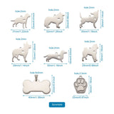 16pcs Stainless Steel Dog Charms for DIY Bracelet Necklace Jewelry Making
