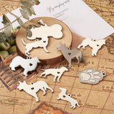 16pcs Stainless Steel Dog Charms for DIY Bracelet Necklace Jewelry Making