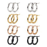 16pcs Titanium Steel Hoop Earrings 4 Sizes Mixed Shapes