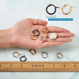 16pcs Titanium Steel Hoop Earrings 4 Sizes Mixed Shapes