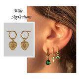 16pcs Titanium Steel Hoop Earrings 4 Sizes Mixed Shapes
