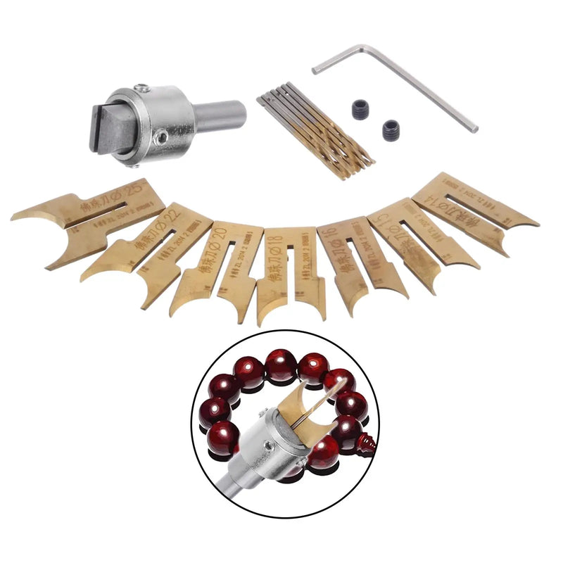 16pcs Wooden Beads Drills Router Beads Milling Cutter 14-25mm Carbide Ball Blade