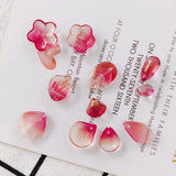 16pcs Glass Flower Oval Love Wax Cord Earrings Supplies