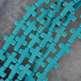16x12MM Colorful Howlite Loose Beads Cross Strand 15.5 Inch