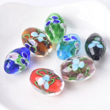 Flower Patterns Lampwork Glass Beads for DIY Jewelry Making