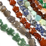 16x16mm Natural Stone Quartz Crystal Agates Turquoises Beads Flower Shape
