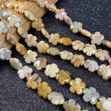 16x16mm Natural Stone Quartz Crystal Agates Turquoises Beads Flower Shape