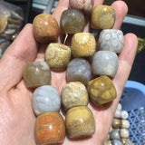 Natural Chrysanthemum Stone Beads 16x18mm Column Shape 10 Pieces