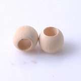 16x19mm Natural Flat Round Wooden Beads 50pcs