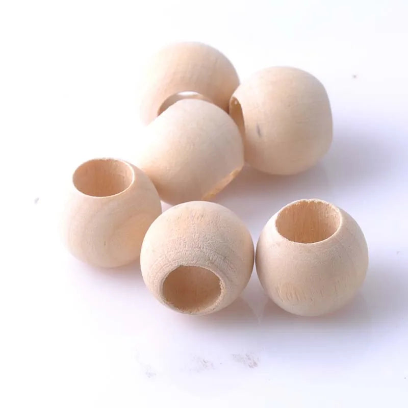 16x19mm Natural Flat Round Wooden Beads 50pcs