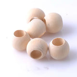 16x19mm Natural Flat Round Wooden Beads 50pcs