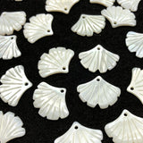 Natural Freshwater Shell Ginkgo Leaf Earring Charms Necklace Beads