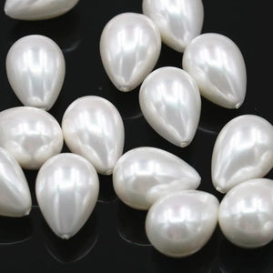 16x25mm Shell Pearl Teardrop Earring Beads 2pcs A344
