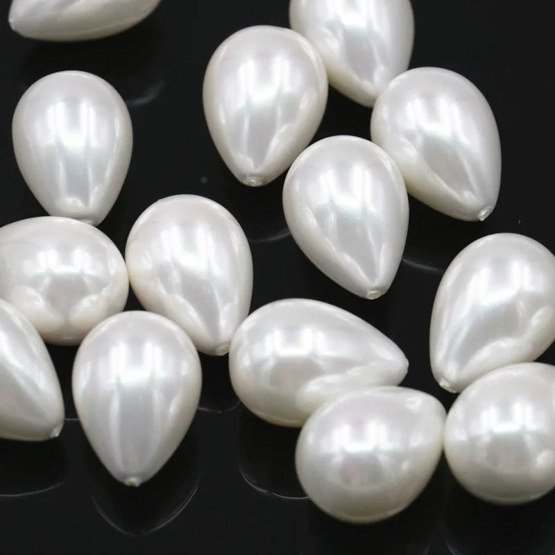 16x25mm Shell Pearl Teardrop Earring Beads 2pcs A344