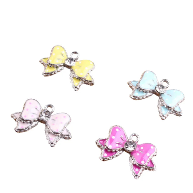 40Pcs KC Alloy Spot Bowknot Pendants Charms Accessoires