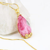 Water Drop Stone Pendant Natural Jades Chalcedony Necklace
