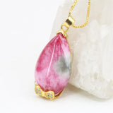 Water Drop Stone Pendant Natural Jades Chalcedony Necklace